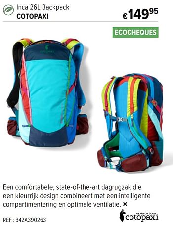 Promoties Inca 26l backpack cotopaxi - Cotopaxi - Geldig van 15/06/2022 tot 12/07/2022 bij A.S.Adventure