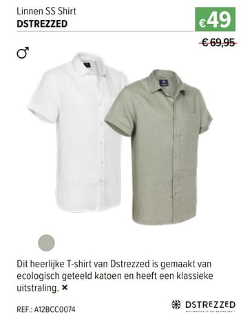 Promoties Linnen ss shirt dstrezzed - Dstrezzed - Geldig van 15/06/2022 tot 12/07/2022 bij A.S.Adventure