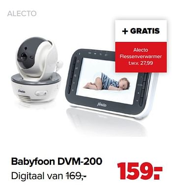 Promoties Alecto babyfoon dvm-200 digitaal - Alecto - Geldig van 13/06/2022 tot 02/07/2022 bij Baby-Dump