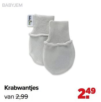 Promoties Babyjem krabwantjes - BabyJem - Geldig van 13/06/2022 tot 02/07/2022 bij Baby-Dump