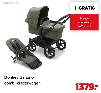 Promoties Bugaboo donkey 5 mono combi-kinderwagen - Bugaboo - Geldig van 13/06/2022 tot 02/07/2022 bij Baby-Dump