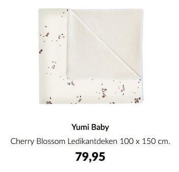 Promoties Yumi baby cherry blossom ledikantdeken - Yumi - Geldig van 14/06/2022 tot 18/07/2022 bij BabyPark