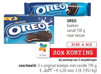 Promoties Oreo koeken original koekjes met vanille - Oreo - Geldig van 16/06/2022 tot 29/06/2022 bij Spar (Colruytgroup)
