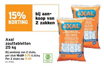 Promoties Axal zouttabletten - Axal - Geldig van 15/06/2022 tot 28/06/2022 bij Gamma
