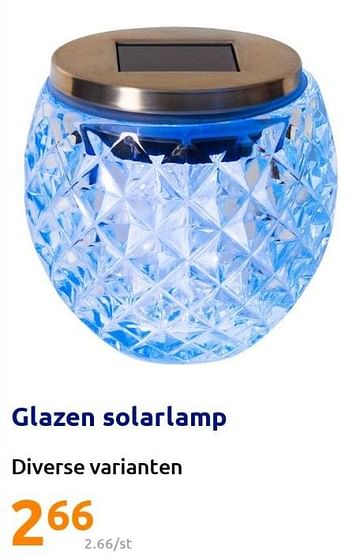Promoties Glazen solarlamp - Huismerk - Action - Geldig van 15/06/2022 tot 21/06/2022 bij Action