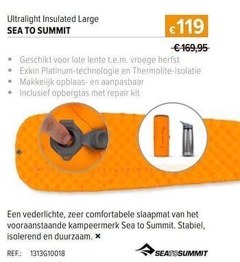 Promoties Ultralight insulated large sea to summit - Sea to Summit - Geldig van 15/06/2022 tot 12/07/2022 bij A.S.Adventure