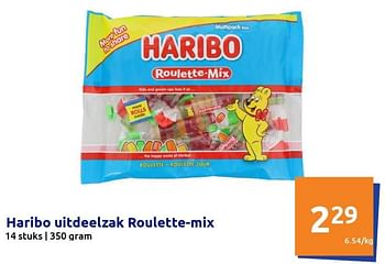 Promoties Haribo uitdeelzak roulette-mix - Haribo - Geldig van 15/06/2022 tot 21/06/2022 bij Action