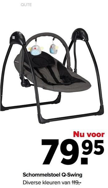 Promoties Qute schommelstoel q-swing - Qute  - Geldig van 13/06/2022 tot 02/07/2022 bij Baby-Dump