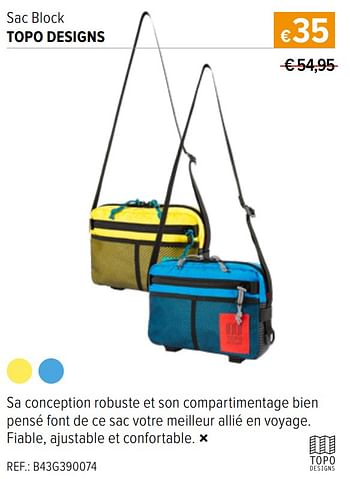 Promotions Sac block topo designs - Topo Design - Valide de 15/06/2022 à 12/07/2022 chez A.S.Adventure