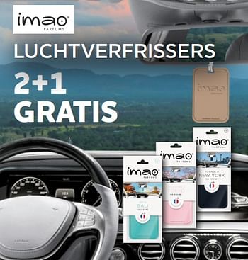 Promoties Luchtverfrissers 2+1 gratis - Imao - Geldig van 15/06/2022 tot 16/08/2022 bij Auto 5