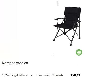 Promoties Campingstoel luxe opvouwbaar zwart, 3d mesh - Huismerk - Multi Bazar - Geldig van 15/06/2022 tot 31/08/2022 bij Multi Bazar
