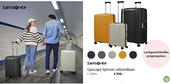Promoties Upscape spinner uitbreidbaar 55cm - Samsonite - Geldig van 15/06/2022 tot 31/08/2022 bij Multi Bazar
