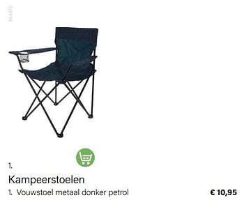 Promoties Vouwstoel metaal donker petrol - Huismerk - Multi Bazar - Geldig van 15/06/2022 tot 31/08/2022 bij Multi Bazar