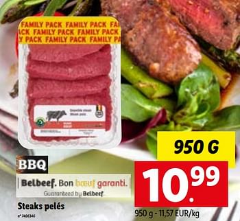 Promoties Steaks pelés - Huismerk - Lidl - Geldig van 27/06/2022 tot 03/07/2022 bij Lidl