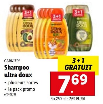 Promoties Shampoo ultra doux - Garnier - Geldig van 27/06/2022 tot 03/07/2022 bij Lidl