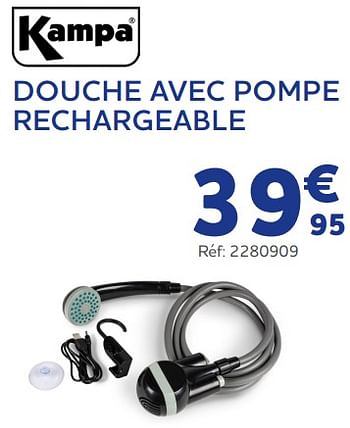 Promotions Douche avec pompe rechargeable - Kampa - Valide de 15/06/2022 à 16/08/2022 chez Auto 5