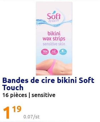 Promotions Bandes de cire bikini soft touch - Soft Touch - Valide de 15/06/2022 à 21/06/2022 chez Action