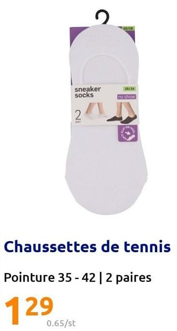 Promotions Chaussettes de tennis - Produit Maison - Action - Valide de 15/06/2022 à 21/06/2022 chez Action