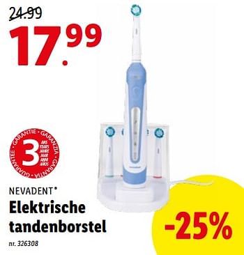 Promoties Nevadent elektrische tandenborstel - NEVADENT - Geldig van 27/06/2022 tot 03/07/2022 bij Lidl