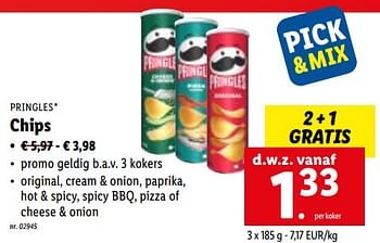 Promoties Chips - Pringles - Geldig van 27/06/2022 tot 03/07/2022 bij Lidl