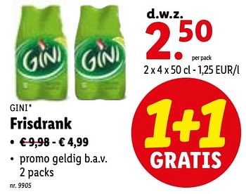 Promoties Frisdrank - Gini - Geldig van 27/06/2022 tot 03/07/2022 bij Lidl