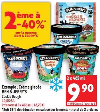 Promotions Crème glacée ben + jerry’s - Ben&Jerry's - Valide de 15/06/2022 à 21/06/2022 chez Match