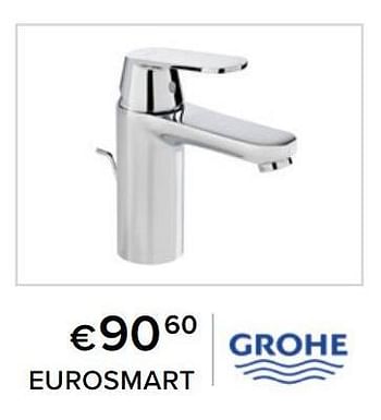 Promoties Mengkranen voor lavabo’s eurosmart - Grohe - Geldig van 01/06/2022 tot 31/08/2022 bij Euro Shop