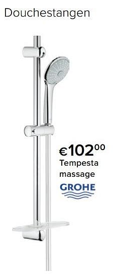 Promoties Douchestangen tempesta massage - Grohe - Geldig van 01/06/2022 tot 31/08/2022 bij Euro Shop