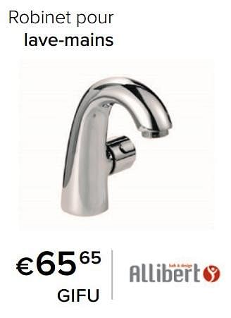 Promotions Robinet pour lave-mains gifu - Allibert - Valide de 01/06/2022 à 31/08/2022 chez Euro Shop