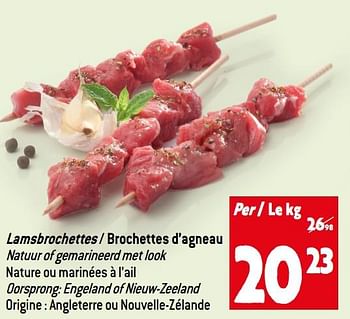 Promoties Lamsbrochettes - brochettes d’agneau - Huismerk - Match - Geldig van 15/06/2022 tot 21/06/2022 bij Match