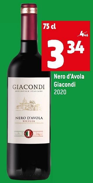 Promotions Nero d’avola giacondi - Vins rouges - Valide de 15/06/2022 à 05/07/2022 chez Match
