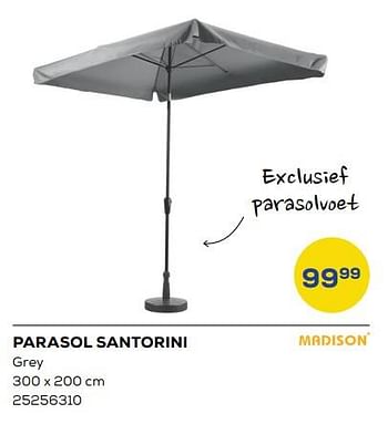 Promoties Parasol santorini - Madison - Geldig van 17/06/2022 tot 22/07/2022 bij Supra Bazar
