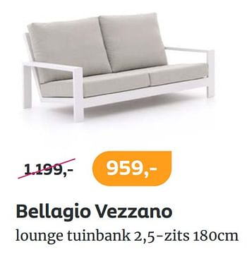 Promoties Bellagio vezzano lounge tuinbank 2,5-zits - Bellagio - Geldig van 20/06/2022 tot 26/06/2022 bij Kees Smit Tuinmeubelen