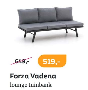 Promoties Forza vadena lounge tuinbank - Huismerk - Kees Smit Tuinmeubelen - Geldig van 20/06/2022 tot 26/06/2022 bij Kees Smit Tuinmeubelen