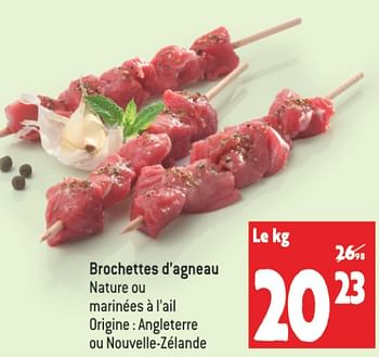 Promotions Brochettes d’agneau - Produit maison - Match - Valide de 15/06/2022 à 21/06/2022 chez Match
