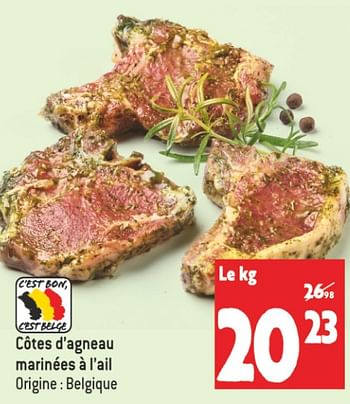 Promotions Côtes d’agneau marinées à l’ail - Produit maison - Match - Valide de 15/06/2022 à 21/06/2022 chez Match