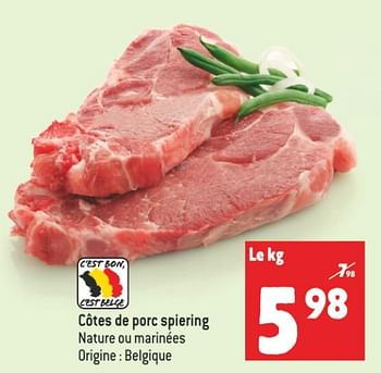 Promotions Côtes de porc spiering - Produit maison - Match - Valide de 15/06/2022 à 21/06/2022 chez Match
