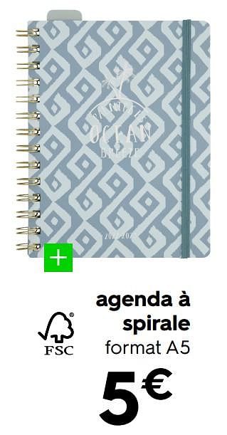 Promotions Agenda à spirale - Produit maison - Hema - Valide de 20/06/2022 à 26/06/2022 chez Hema