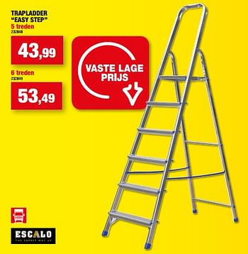 Promoties Trapladder easy step - Escalo - Geldig van 22/06/2022 tot 26/06/2022 bij Hubo