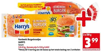 Promoties Burgerbroodjes harrys - Harry's - Geldig van 22/06/2022 tot 28/07/2022 bij Match