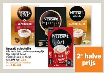 Promoties Nescafé oploskoffie original 3-in-1 - Nescafe - Geldig van 20/06/2022 tot 26/06/2022 bij Albert Heijn
