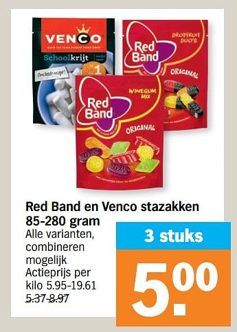 Promoties Red band en venco stazakken - Huismerk - Albert Heijn - Geldig van 20/06/2022 tot 26/06/2022 bij Albert Heijn