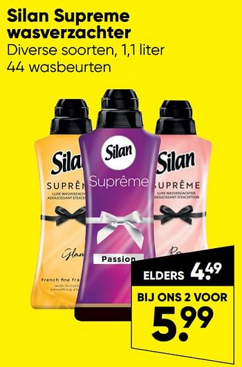 Promoties Silan supreme wasverzachter - Silan - Geldig van 20/06/2022 tot 03/07/2022 bij Big Bazar