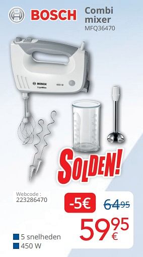 Promoties Bosch combi mixer mfq36470 - Bosch - Geldig van 01/07/2022 tot 31/07/2022 bij Eldi