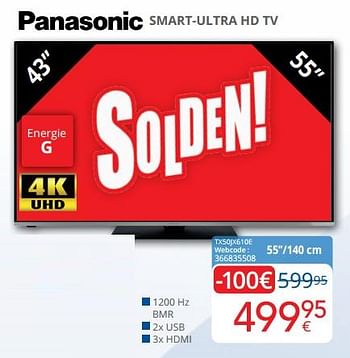 Promoties Panasonic smart-ultra hd tv tx50jx610e - Panasonic - Geldig van 01/07/2022 tot 31/07/2022 bij Eldi