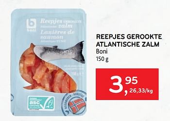 Promoties Reepjes gerookte atlantische zalm boni - Boni - Geldig van 29/06/2022 tot 12/07/2022 bij Alvo