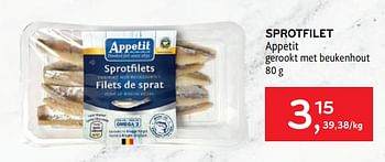 Promoties Sprotfilet appetit - Appetit - Geldig van 29/06/2022 tot 12/07/2022 bij Alvo
