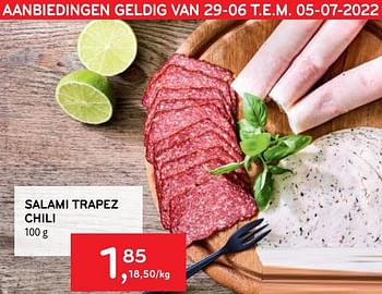 Promoties Salami trapez chili - Huismerk - Alvo - Geldig van 29/06/2022 tot 05/07/2022 bij Alvo