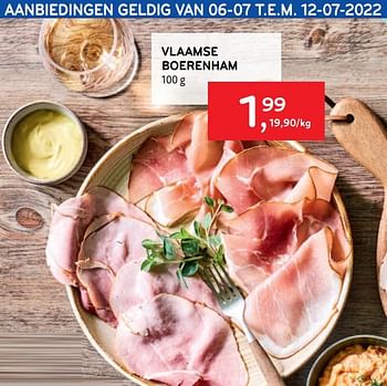 Promoties Vlaamse boerenham - Huismerk - Alvo - Geldig van 06/07/2022 tot 12/07/2022 bij Alvo