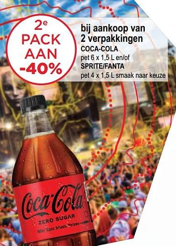 Promoties 2e pack aan -40% bij aankoop van 2 verpakkingen coca-cola - Coca Cola - Geldig van 29/06/2022 tot 12/07/2022 bij Alvo